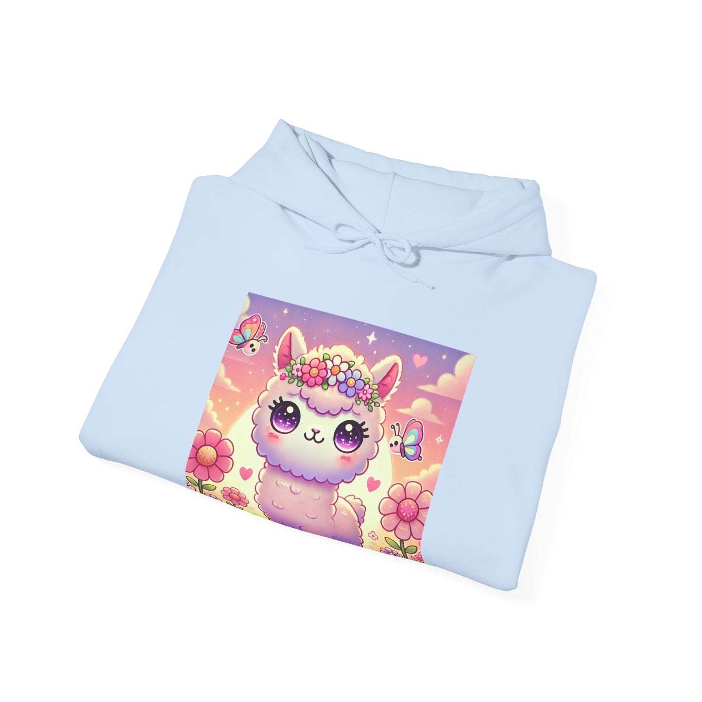 Pastel Floral Alpaca Garden Kawaii Hoodie