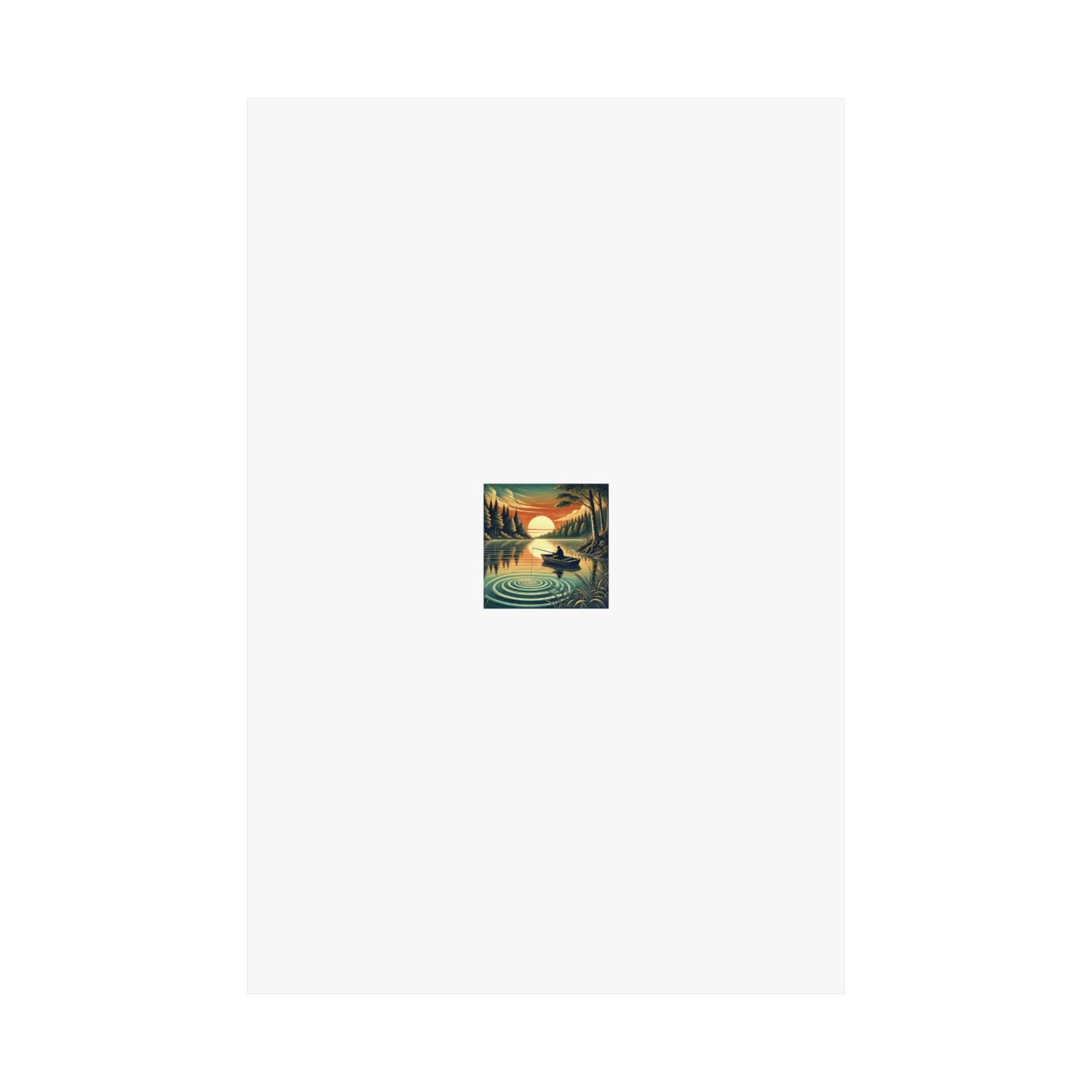 Sunset Lake Fishing Retreat Poster Lake House Fishing Wall Art Gift
