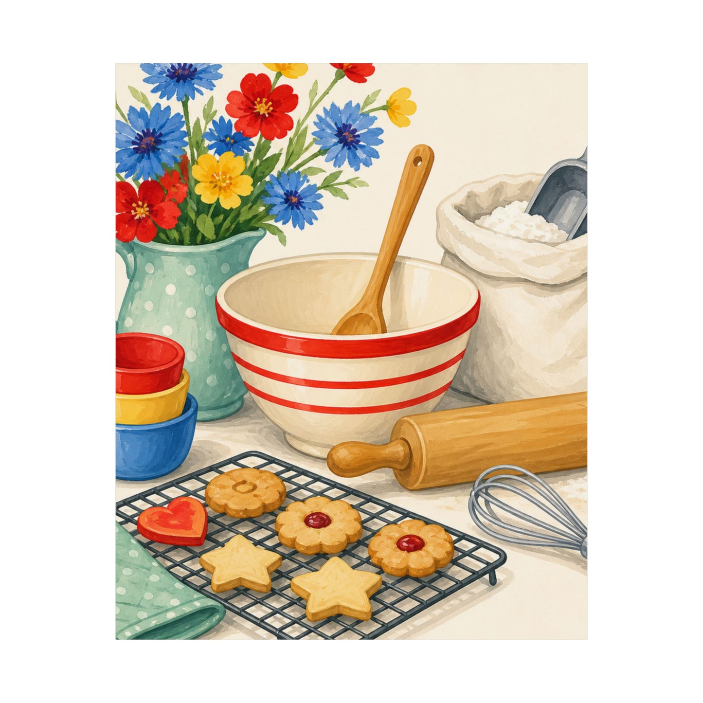 Cheerful Home Baking Hobby Poster