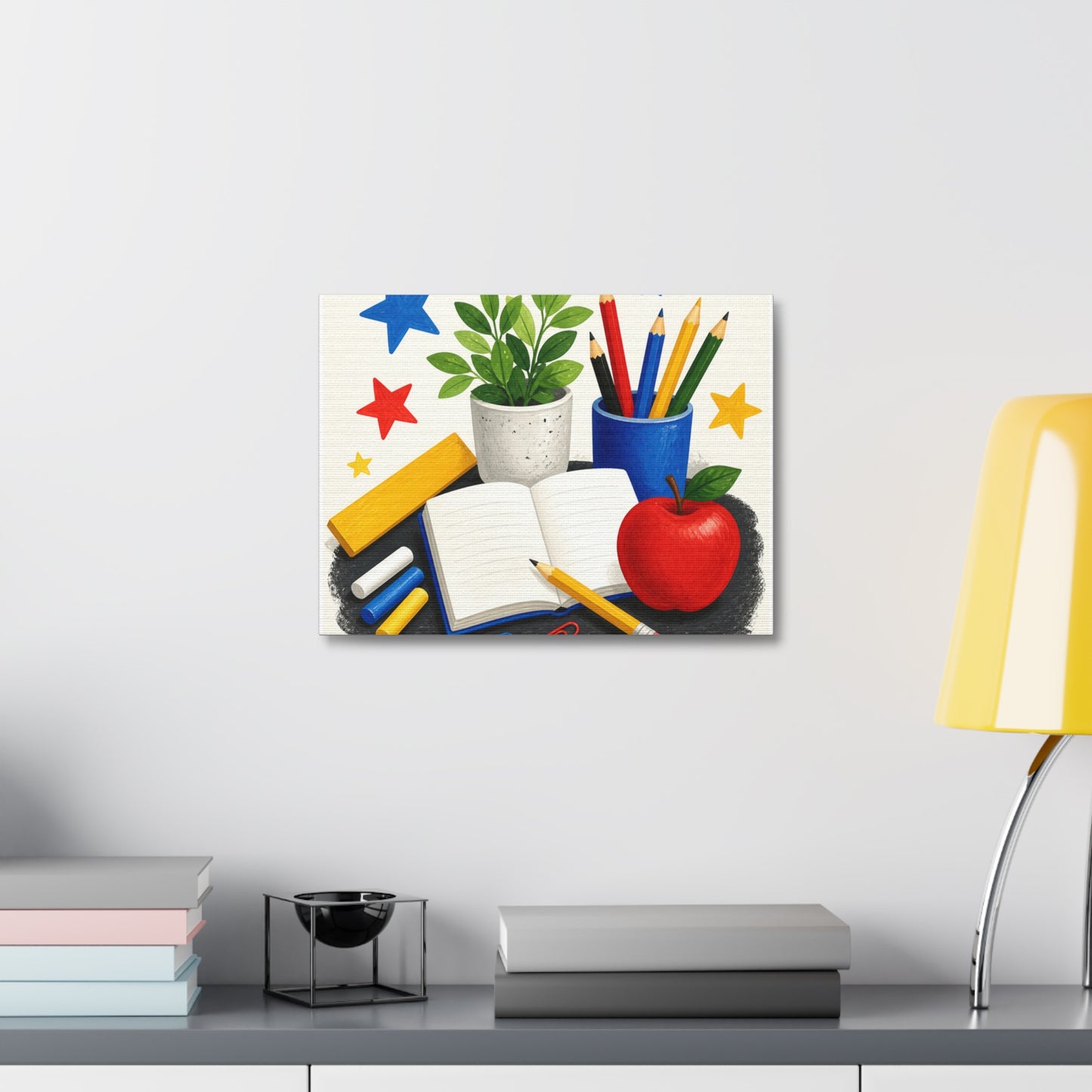 Colorful Classroom Supplies Teacher Appreciation Canvas Art