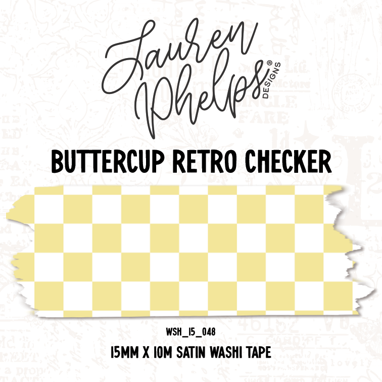 Buttercup Retro Checker 15mm washi