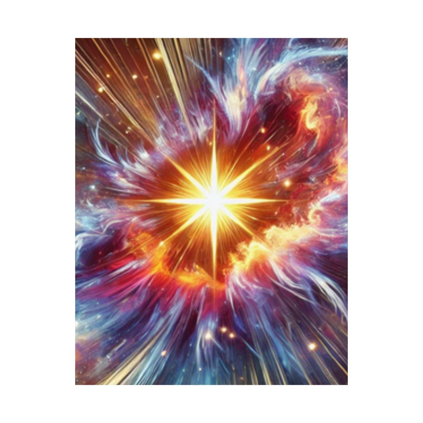 Cosmic Starburst Energy Abstract Space Poster Wall Art Decor
