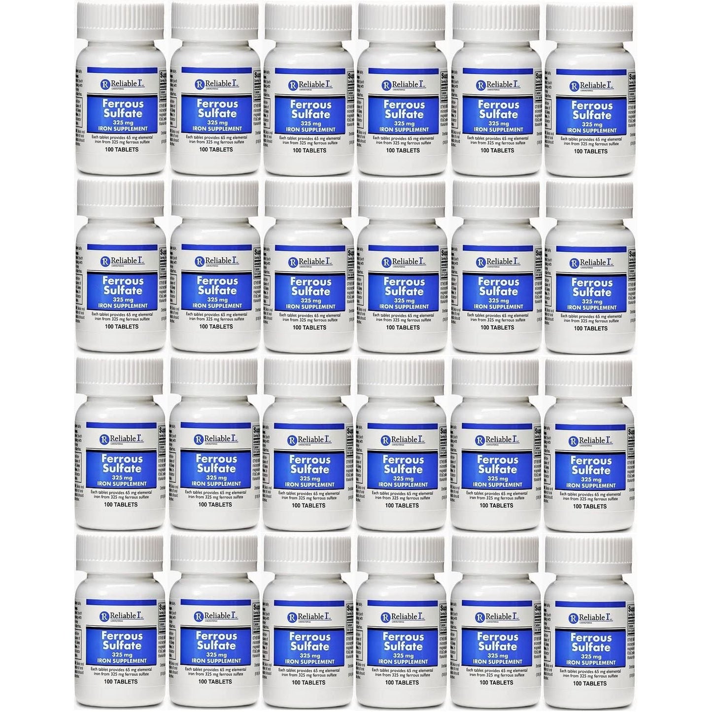 Reliable-1 Laboratories Ferrous Sulfate 325 Mg Iron Supplement 100 Tablets