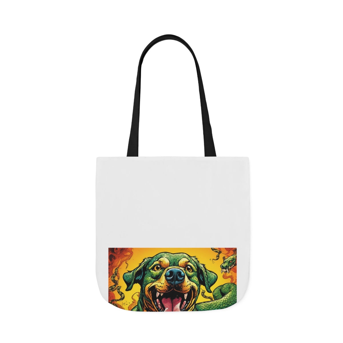 Surreal Serpent Hound Dark Fantasy Canvas Tote Bag