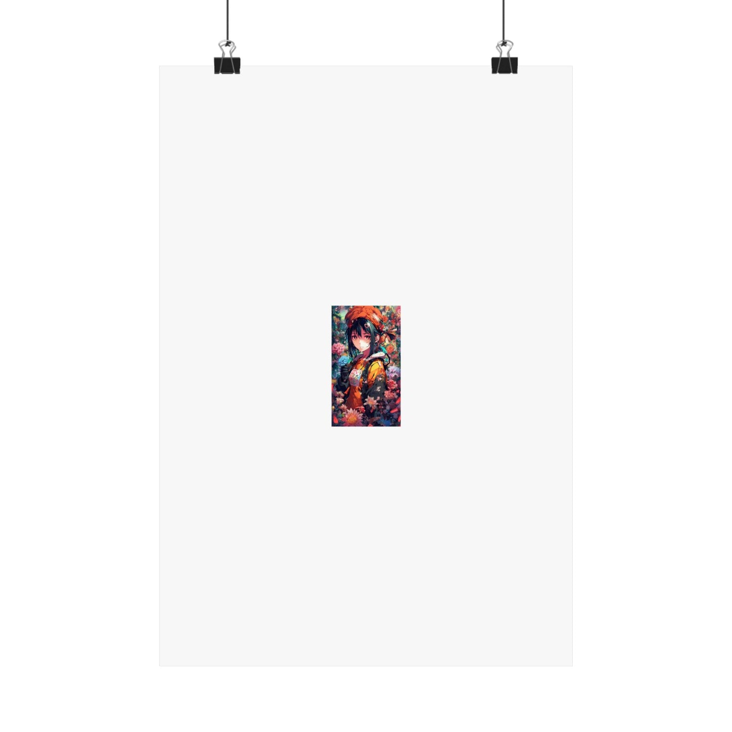 Anime Floral Forest Heroine Portrait Flower Poster Art