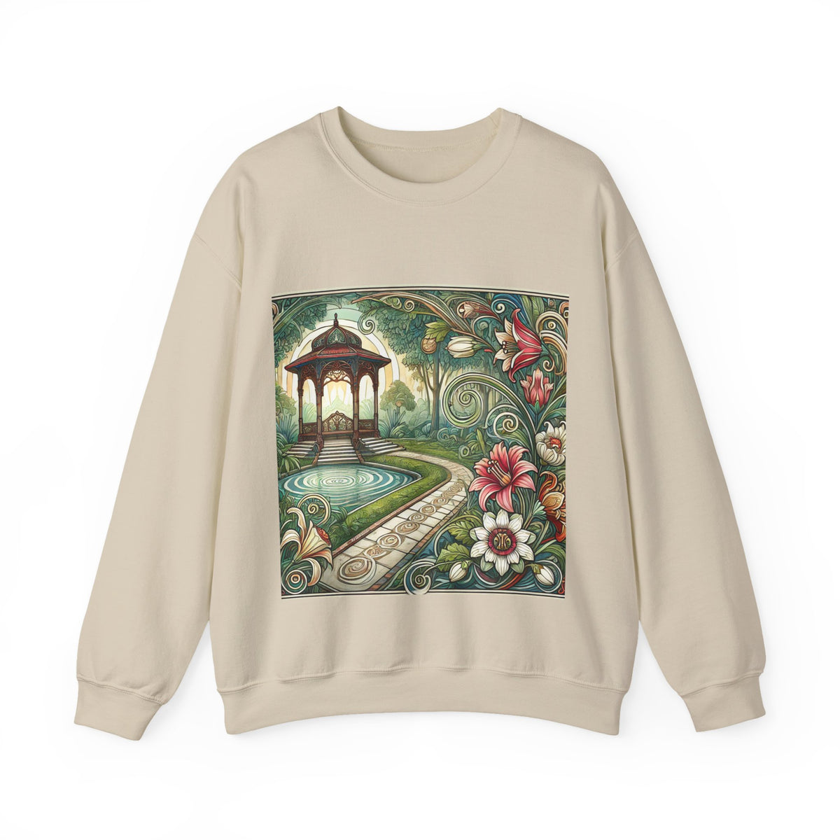 Botanical Gazebo Garden Art Nouveau Sweatshirt