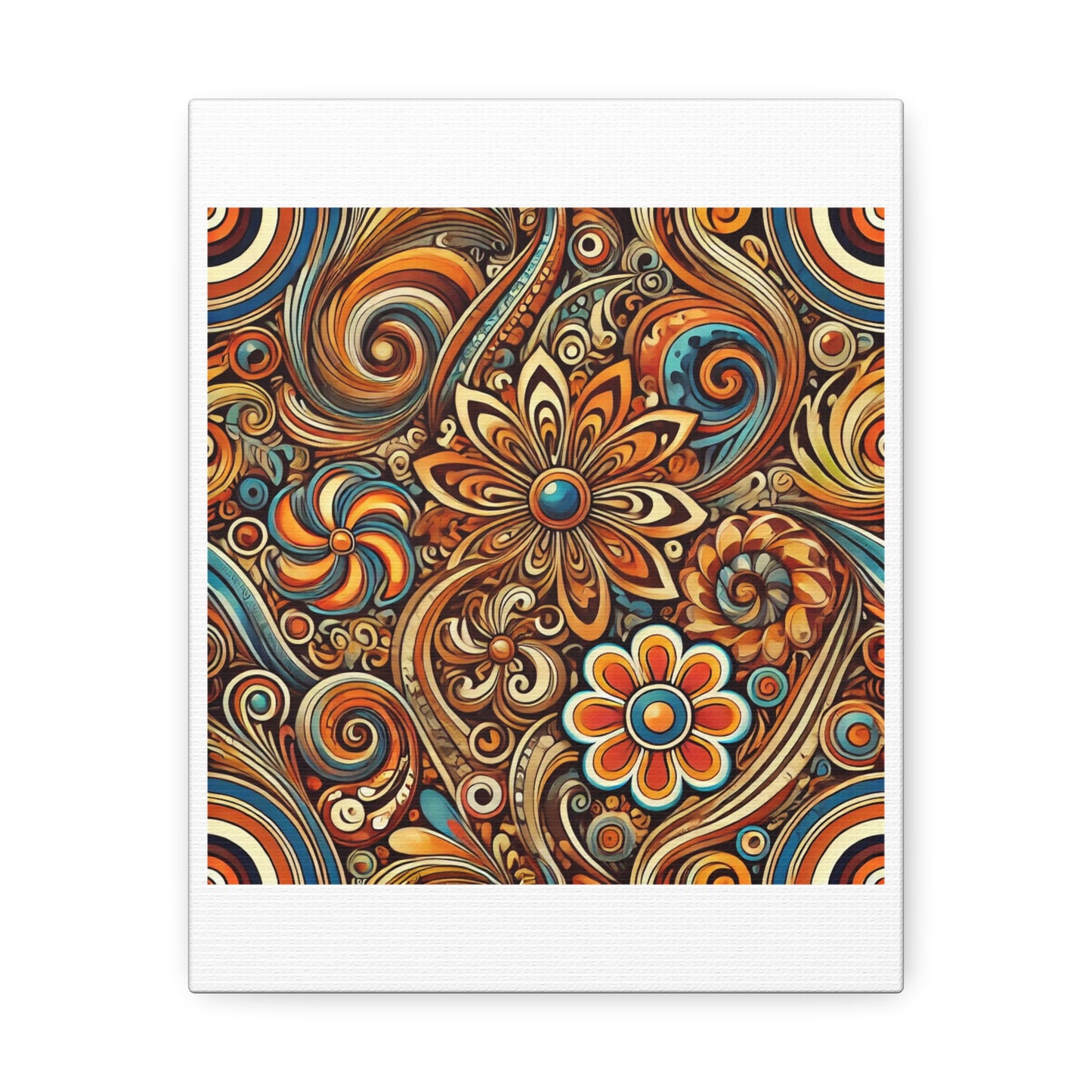 Ornate Abstract Floral Paisley Pattern Canvas
