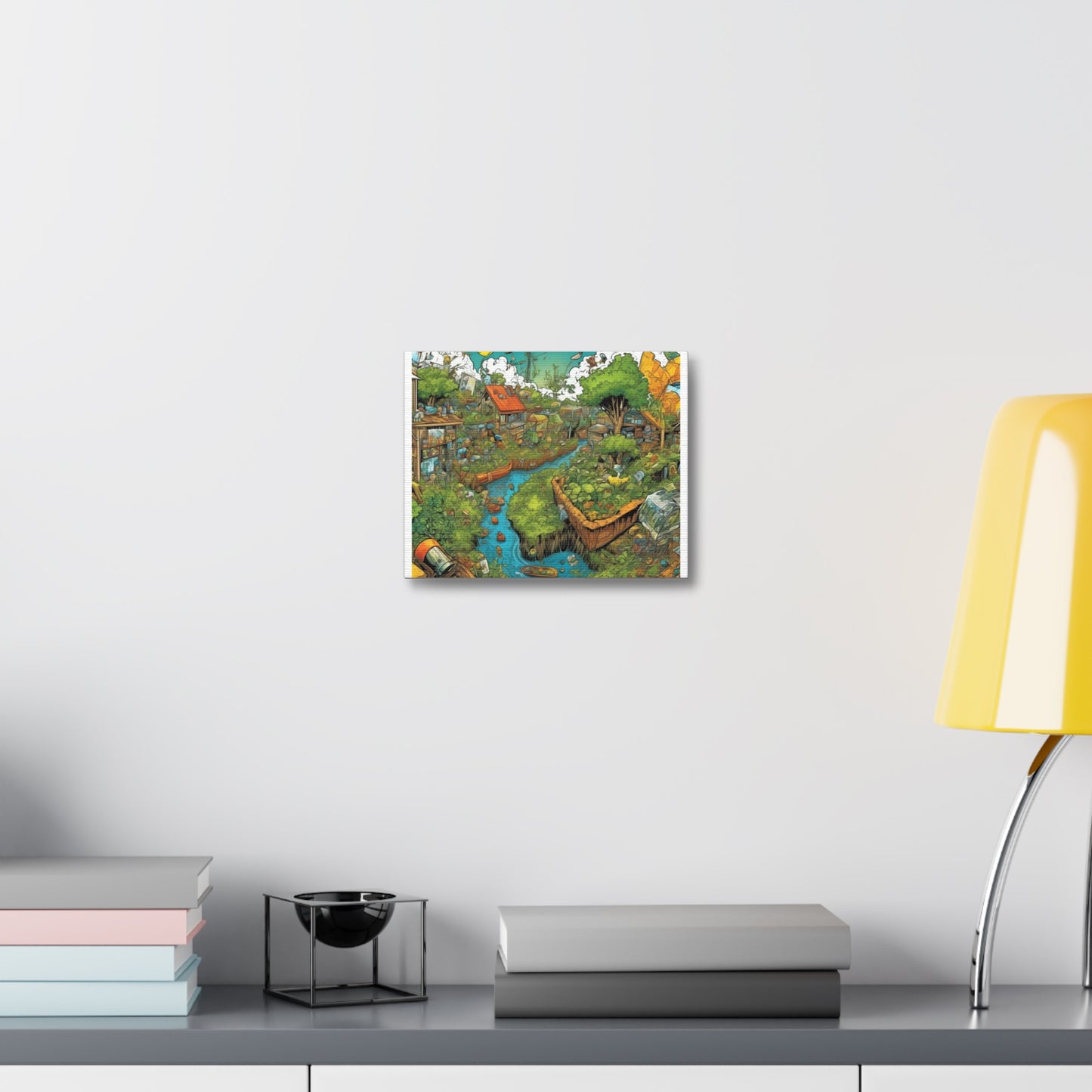 Whimsical Garden Stream Nature Gift Art Canvas