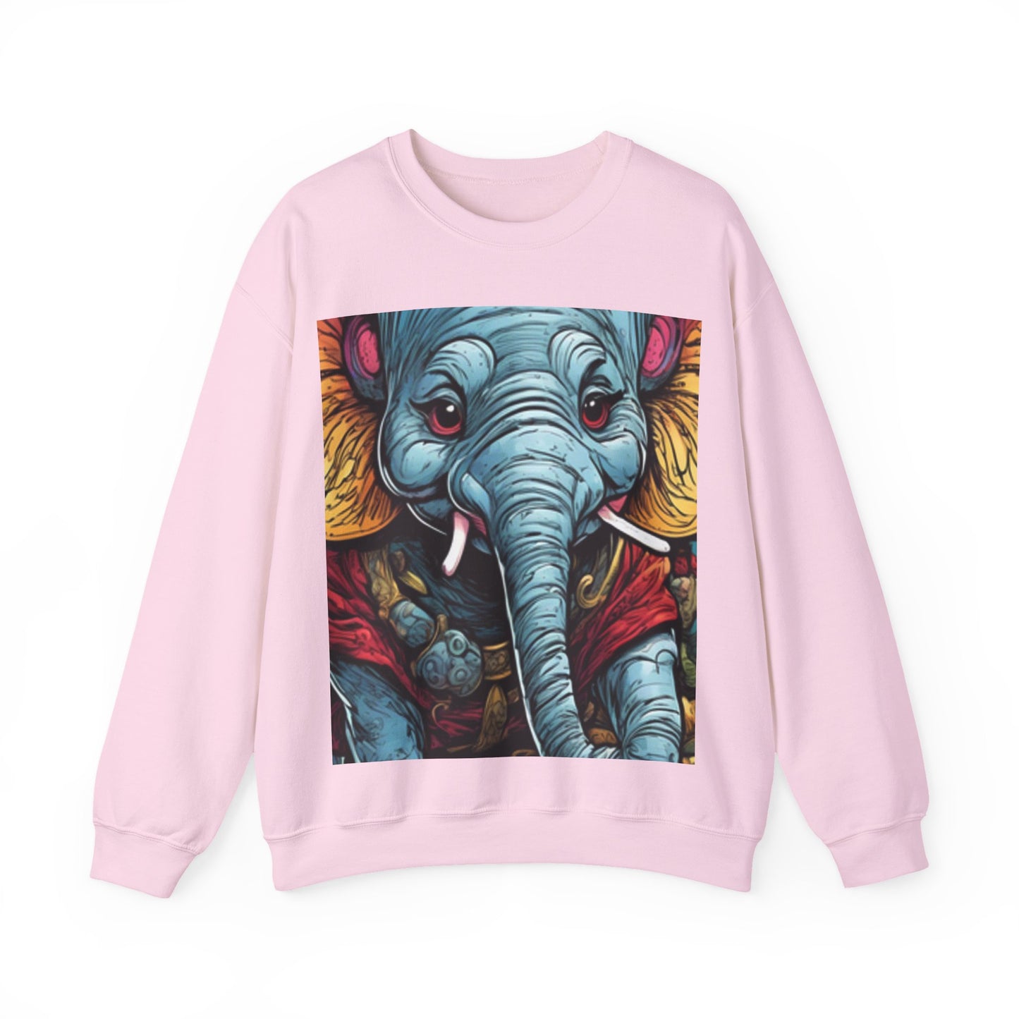 Colorful Elephant Garden Parade Cute Wildlife Art Sweatshirt