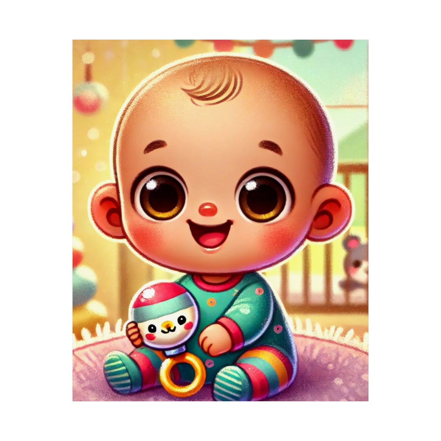 Cheerful Baby Nursery Playroom Art Poster
