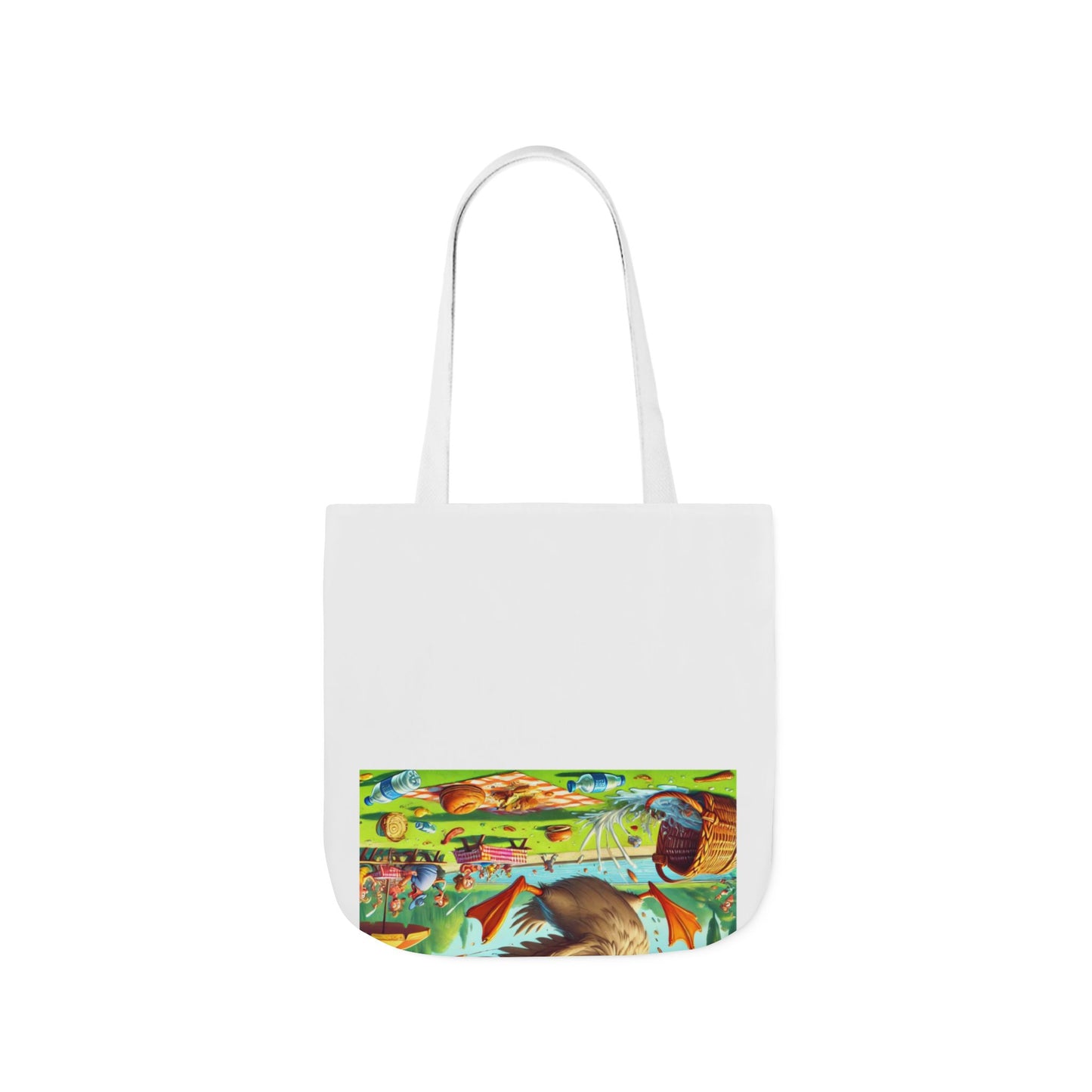 Chaotic Picnic Duck Funny Summer Canvas Tote Bag