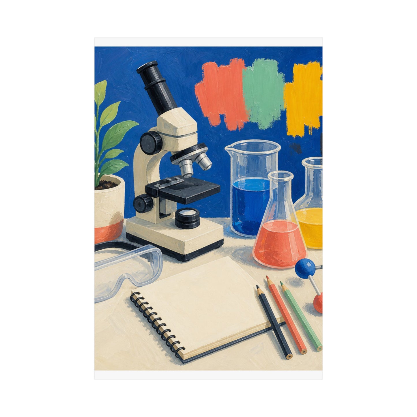 Colorful Science Lab Learning Art Poster
