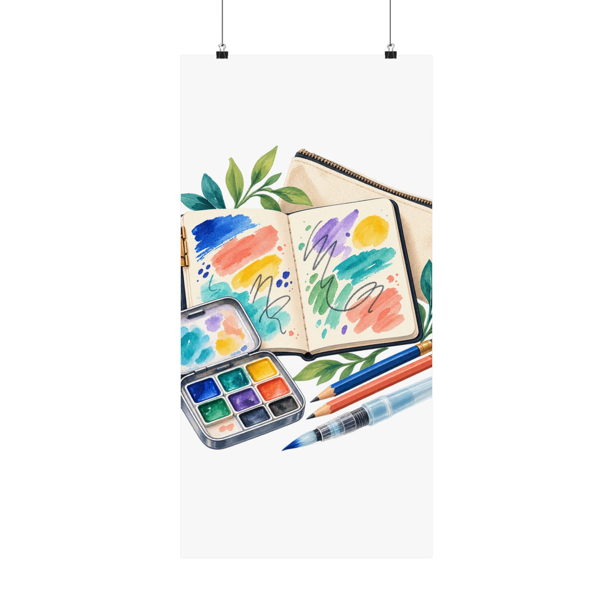 Colorful Urban Sketching Travel Kit Poster