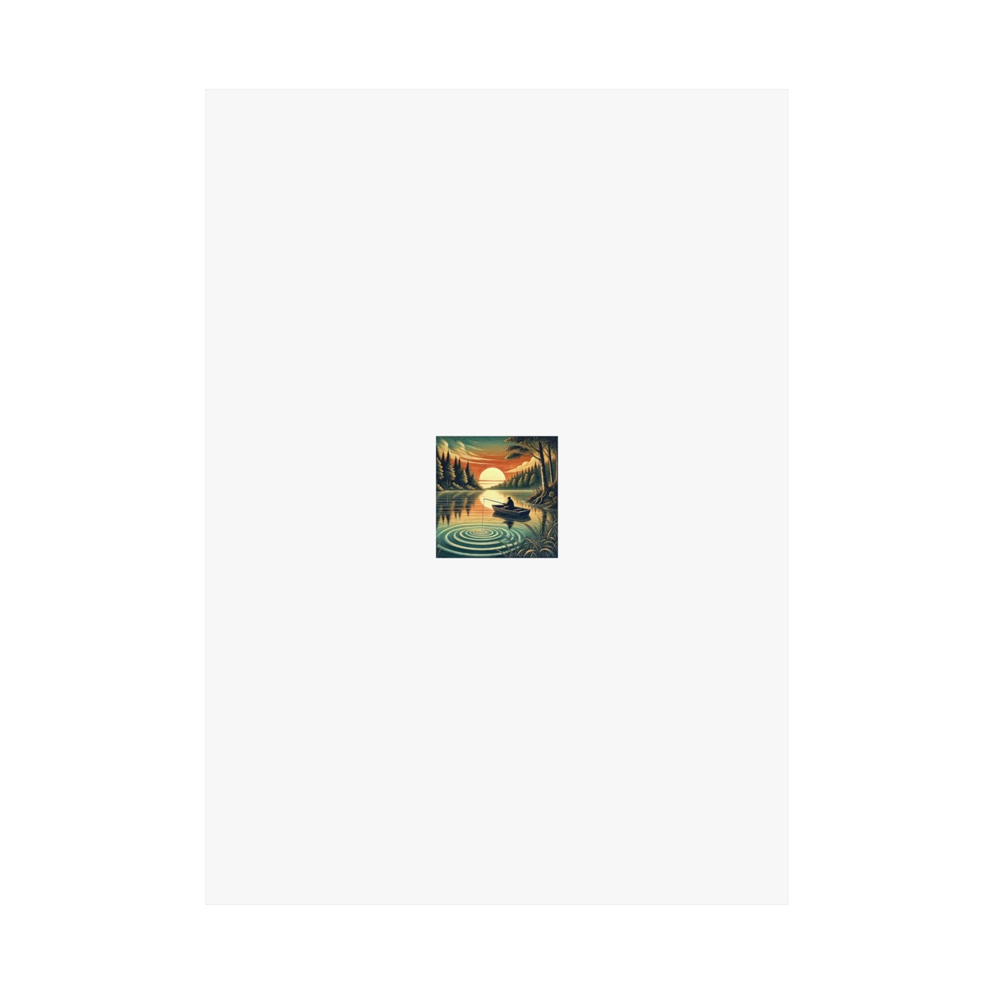 Sunset Lake Fishing Retreat Poster Lake House Fishing Wall Art Gift