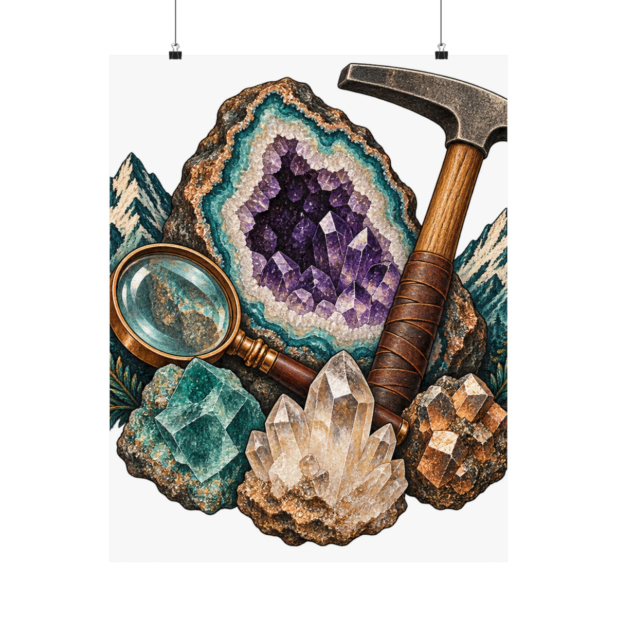 Vintage Geode and Rockhounding Field Kit Poster