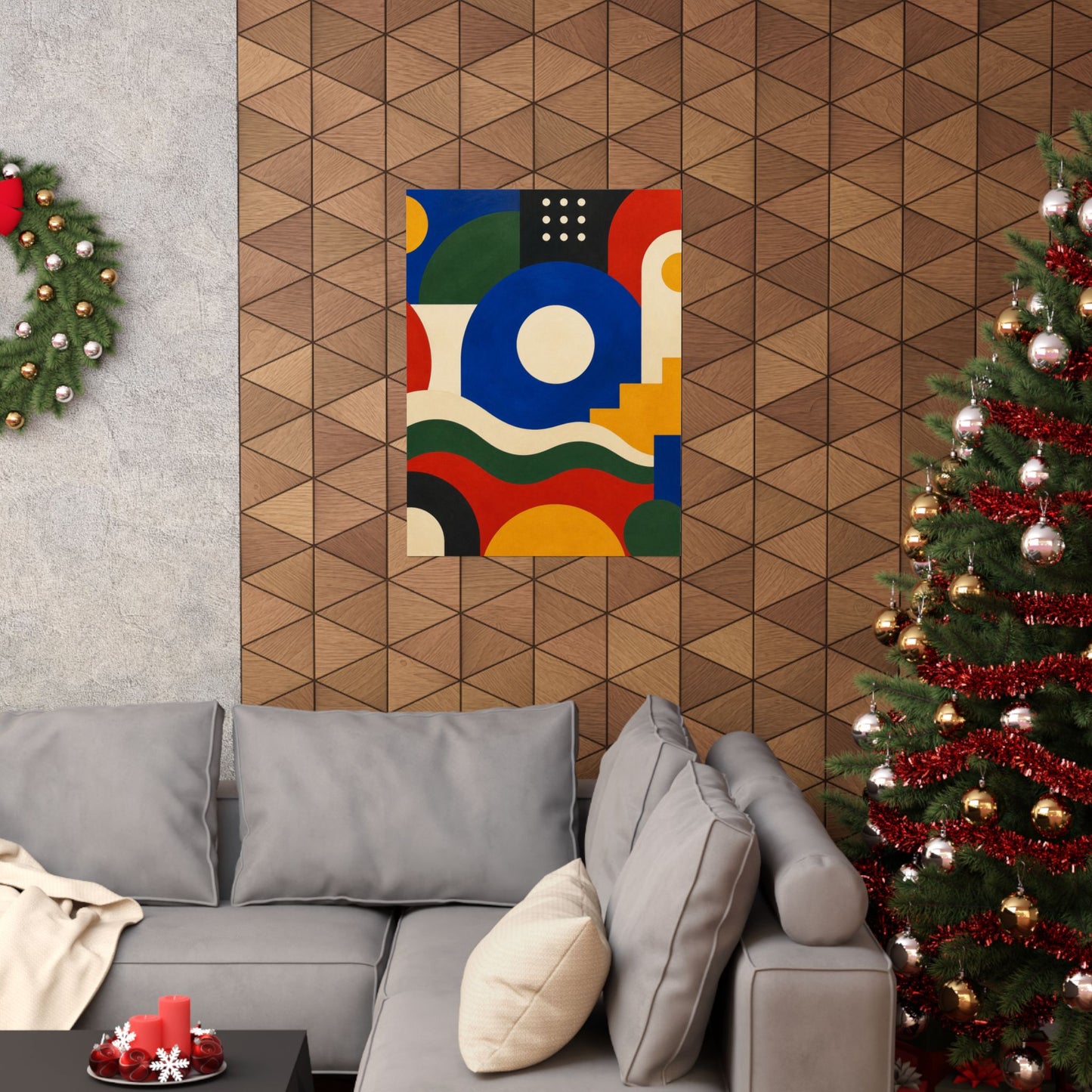 Bold Geometric Balance Abstract Art Poster