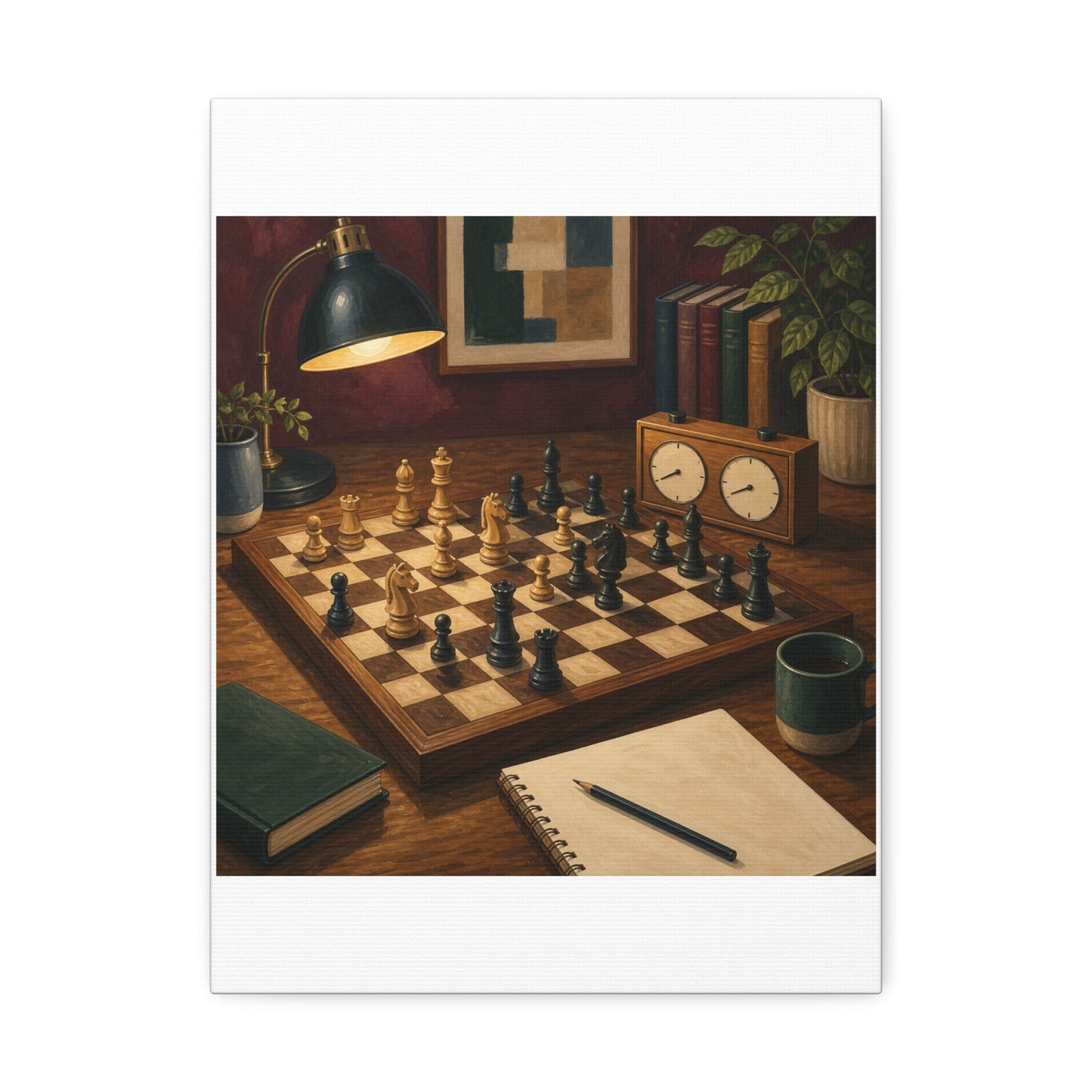 Cozy Chess Strategy Game Hobby Canvas Art
