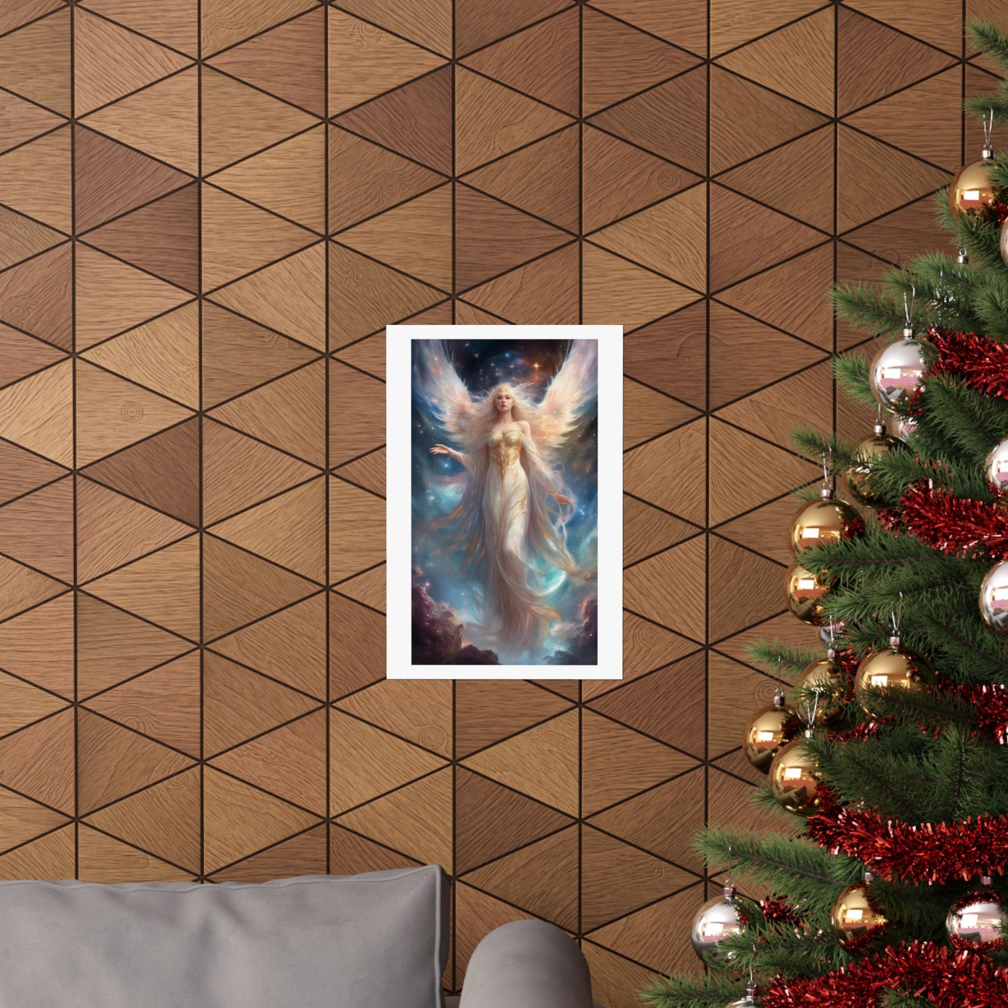 Celestial Winged Heroine Fantasy Portrait Poster