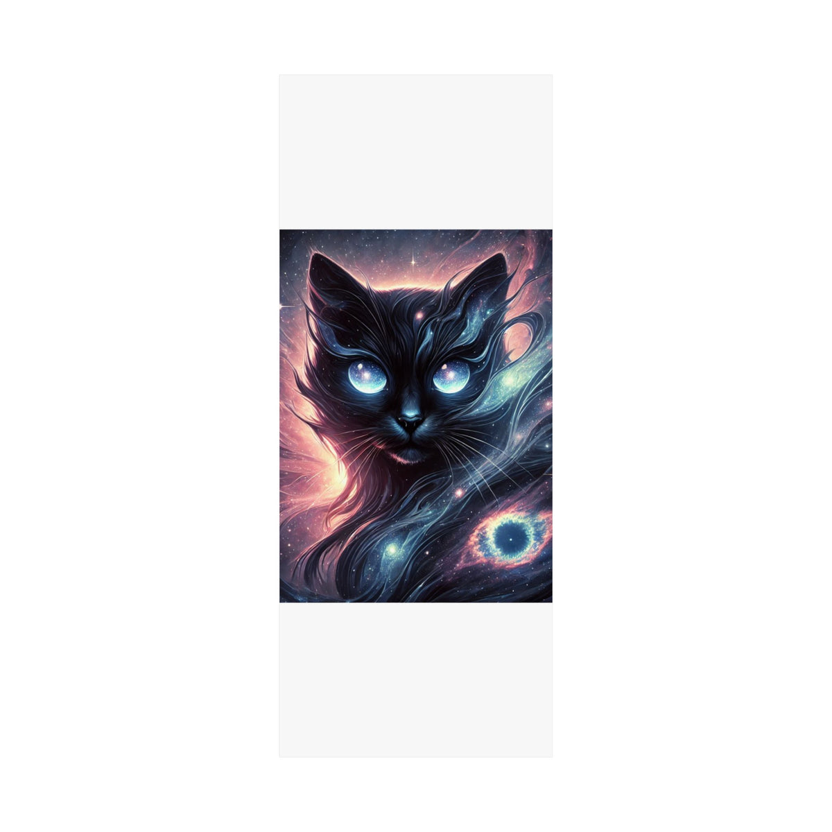 Cosmic Black Cat Galaxy Celestial Wall Art Poster