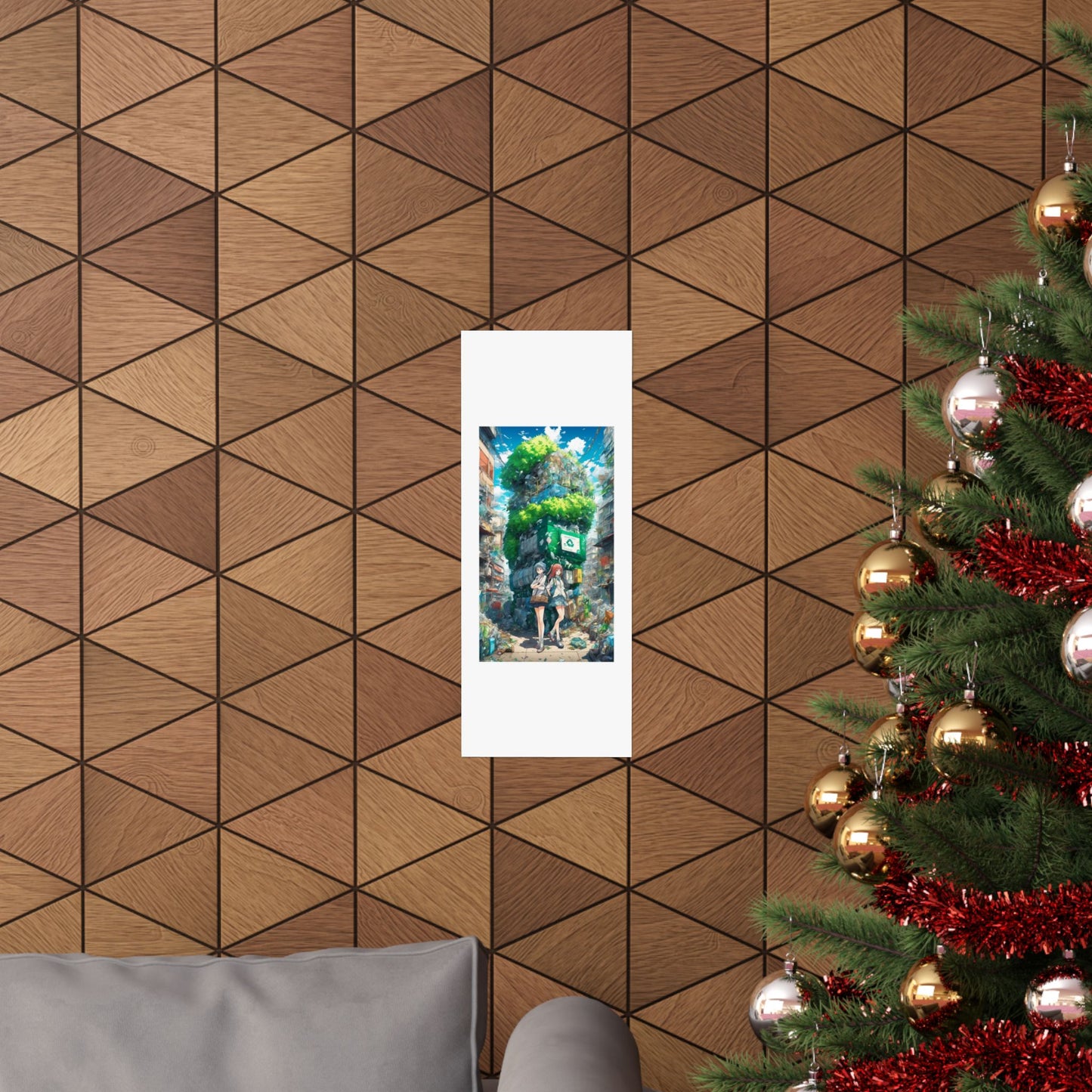 Urban Recycling Anime Friends Green City Wall Poster
