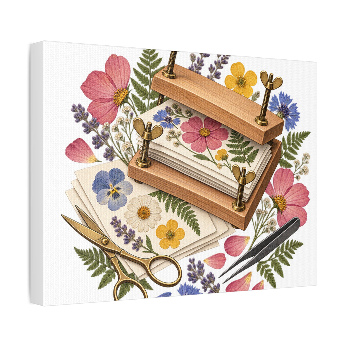Botanical Flower Press Workshop Canvas
