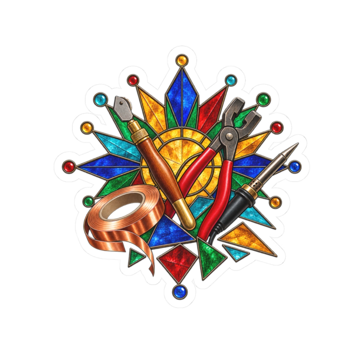 Stained Glass Workshop Tools Sticker