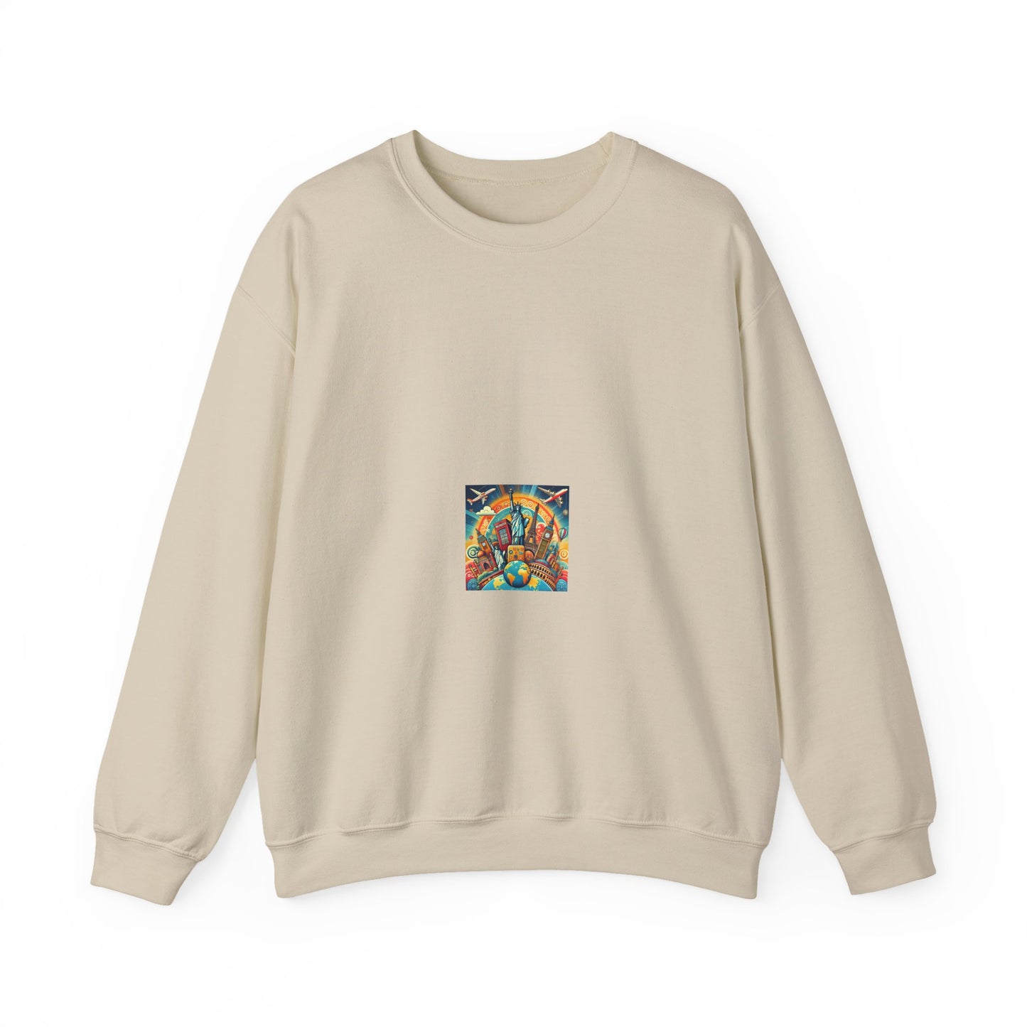 Global Landmark Adventure Collage Soft Travel Sweatshirt