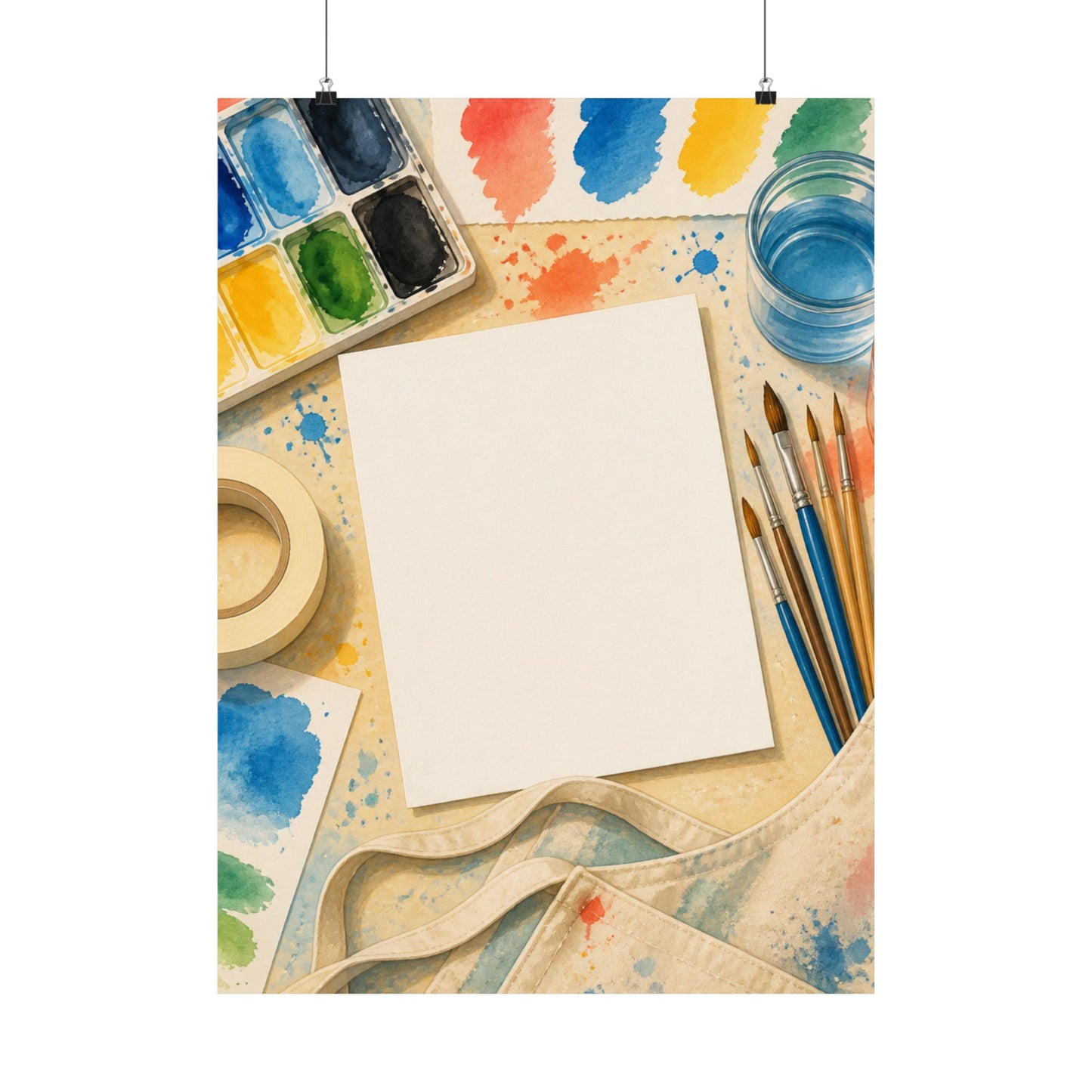 Bright Watercolor Painting Hobby Art Poster