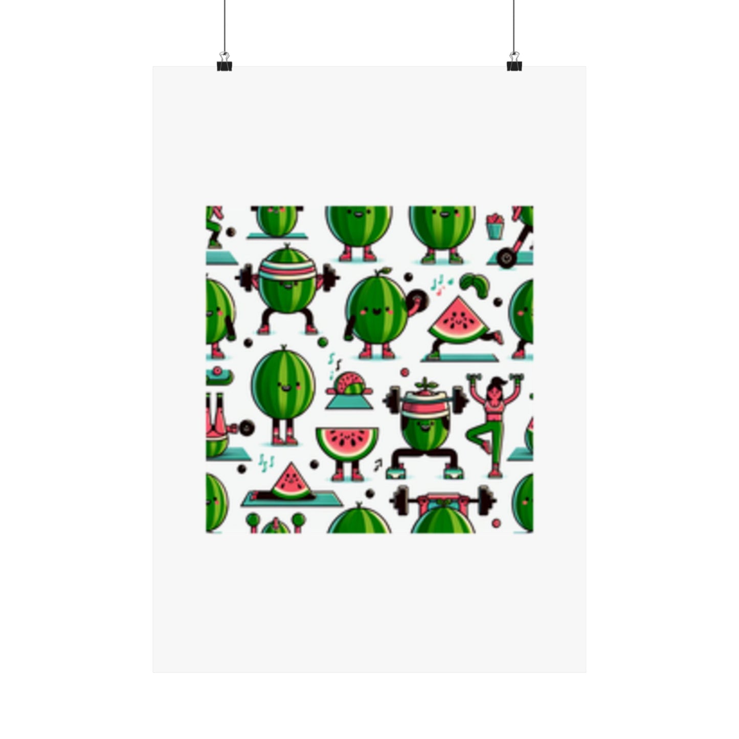Watermelon Workout Club Cute Food Fitness Wall Art Poster