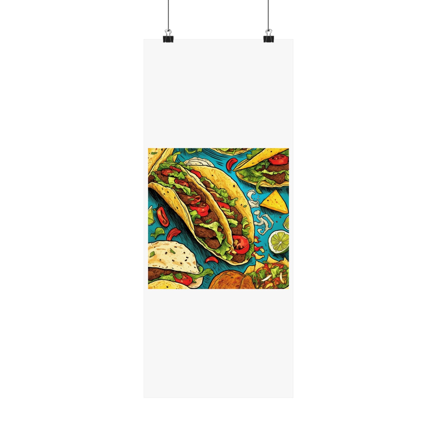 Taco Party Pattern Foodie Gift Art Poster