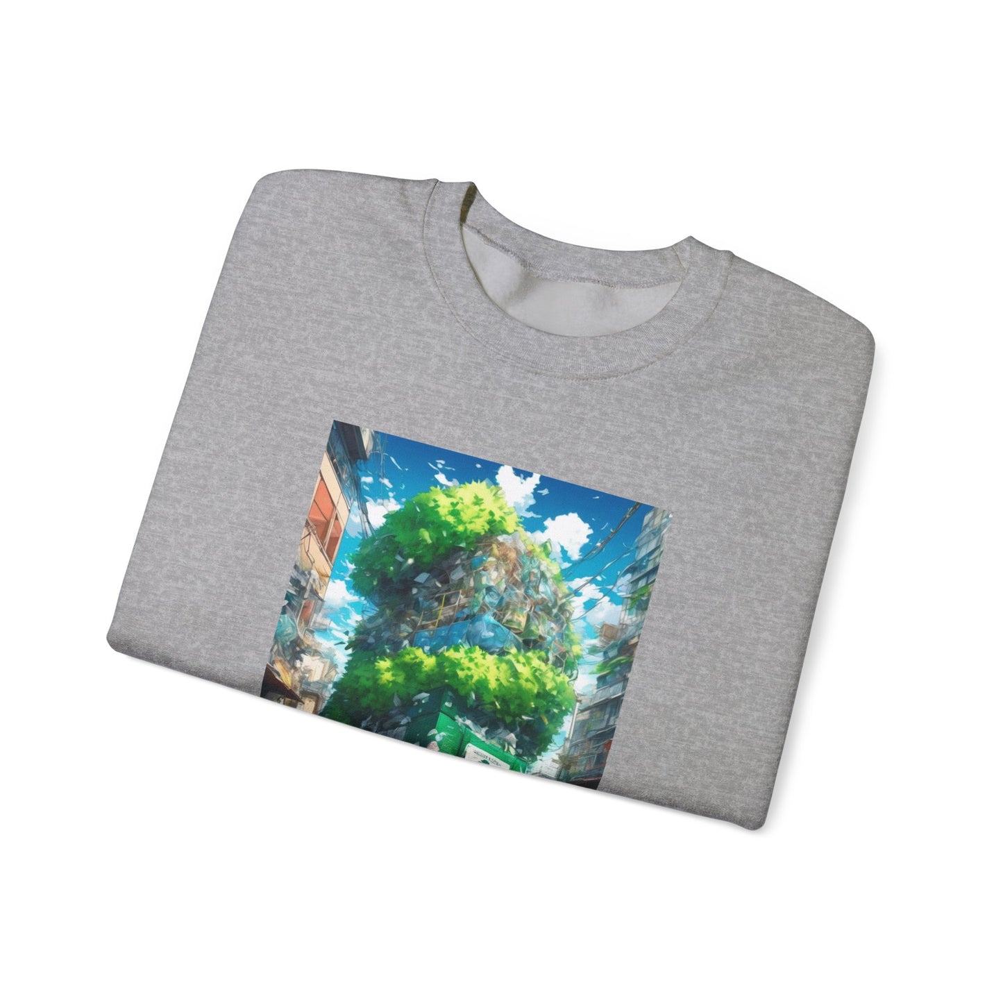 Urban Recycling Anime Friends Green City Sweatshirt
