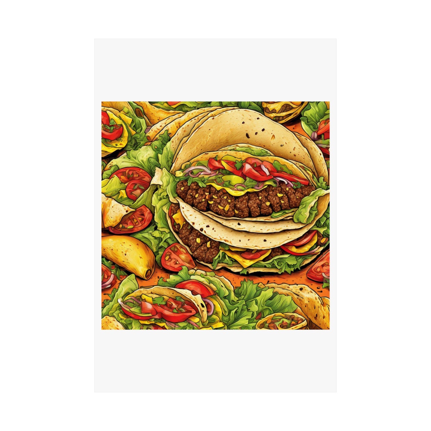 Stacked Taco Fiesta Foodie Gift Art Poster