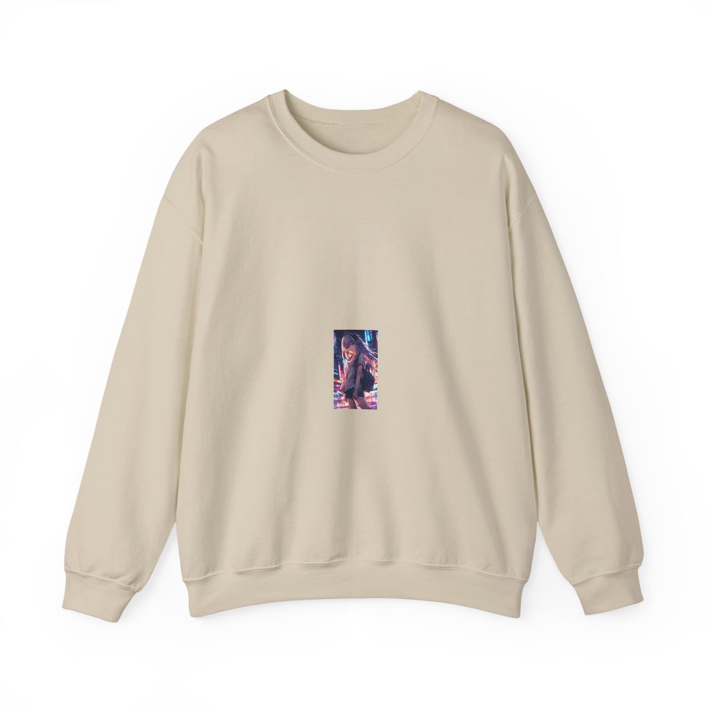 Anime City Night Heroine Portrait Soft Sweatshirt