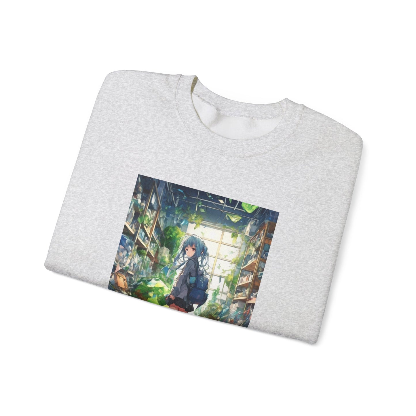 Green Recycling Alley Anime Girl Green Art Sweatshirt