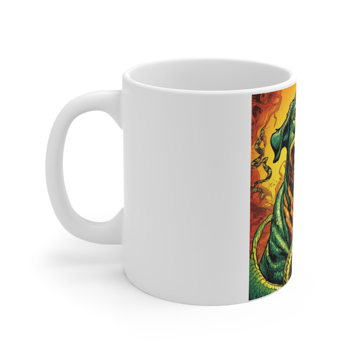 Surreal Serpent Hound Dark Fantasy Creature Coffee Mug