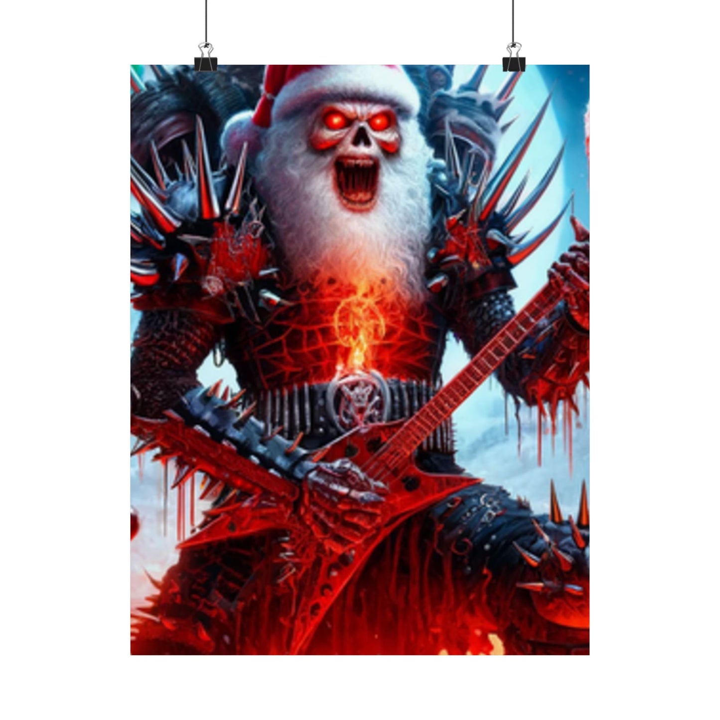 Heavy Metal Santa Holiday Concert Music Room Poster