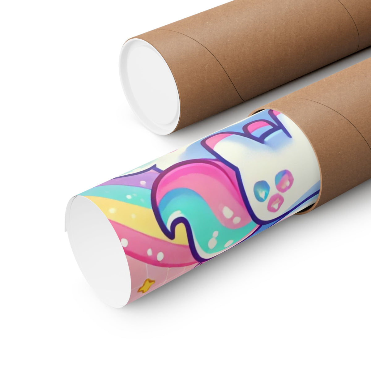 Pastel Rainbow Unicorn Cloud Kawaii Wall Art Poster