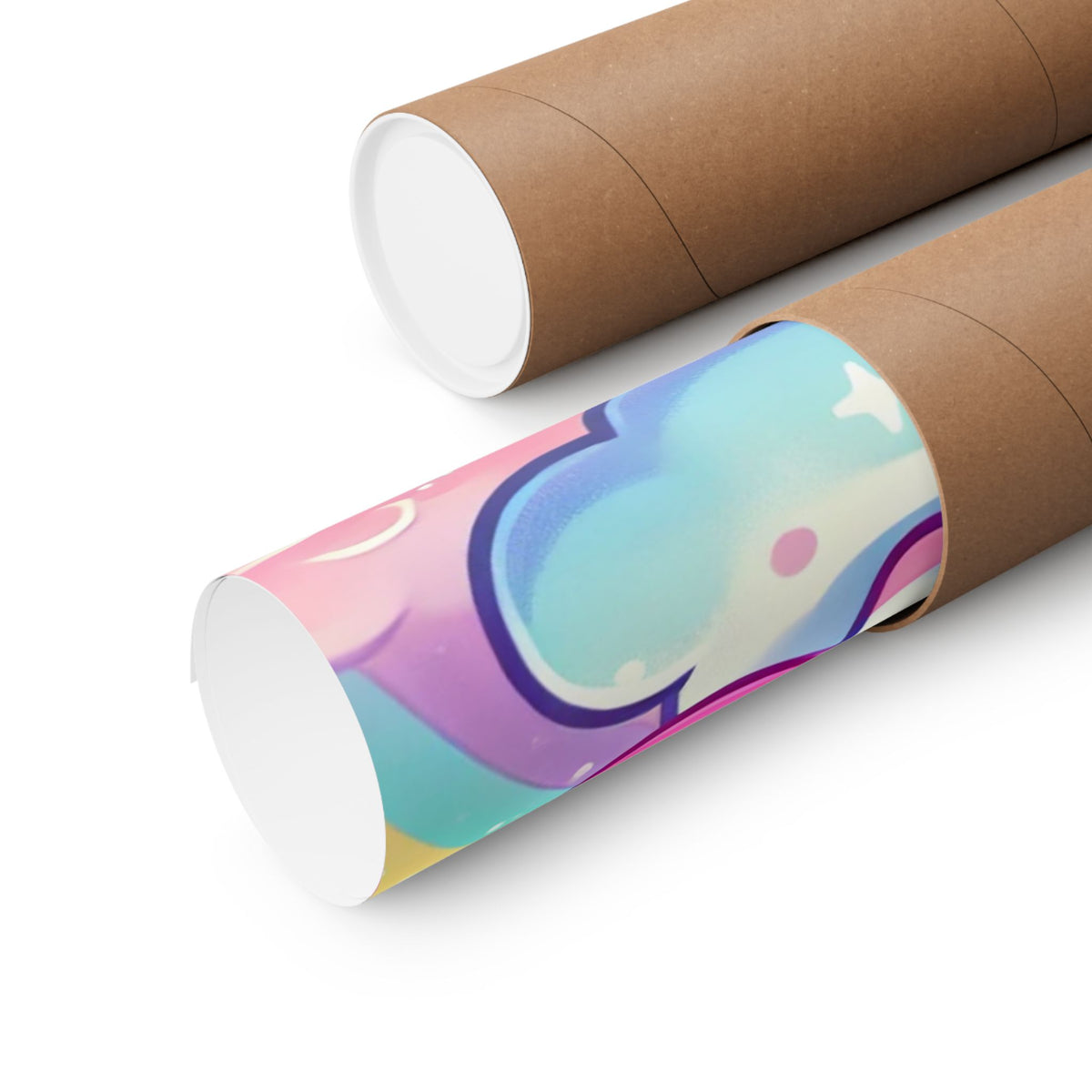 Pastel Rainbow Unicorn Cloud Kawaii Wall Art Poster