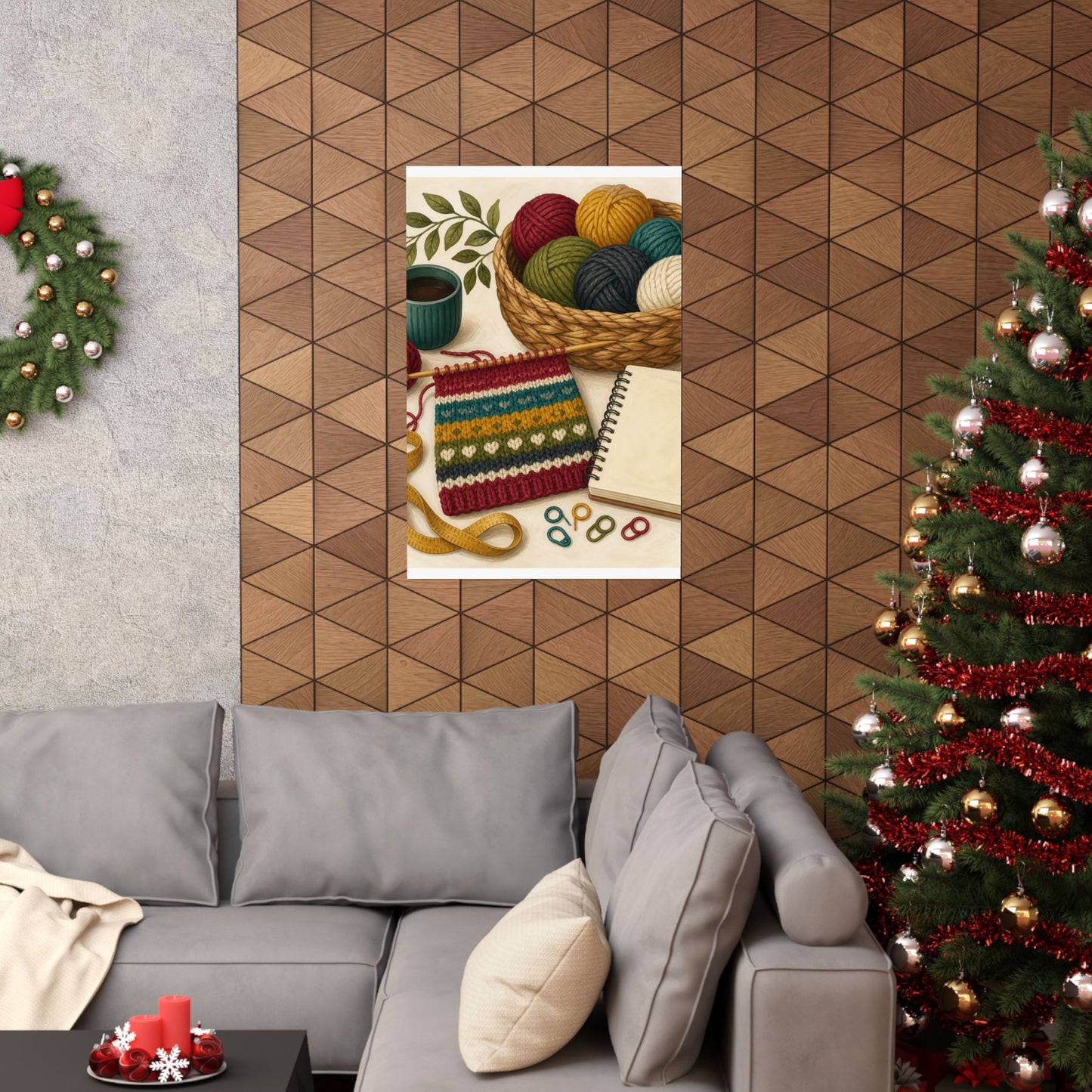 Cozy Knitting and Yarn Hobby Art Poster