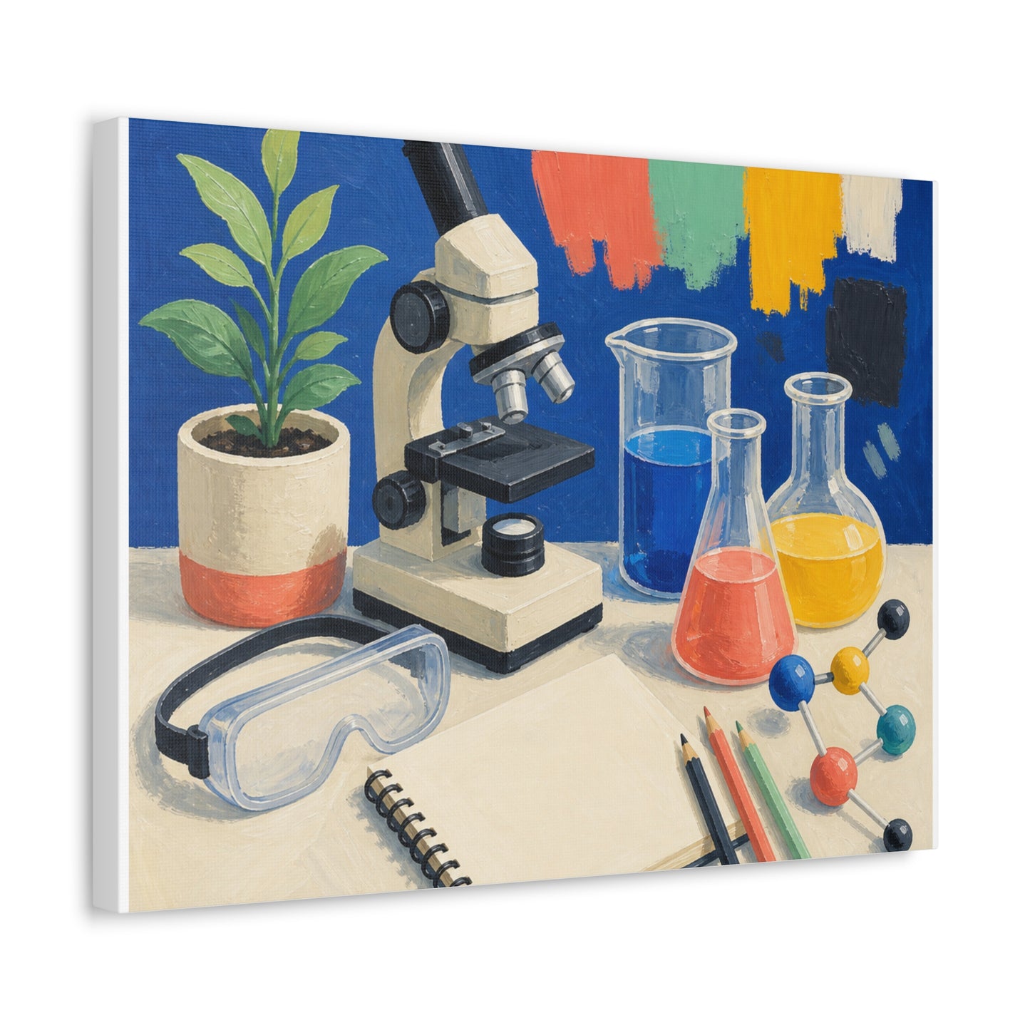 Colorful Science Lab Learning Art Canvas Art