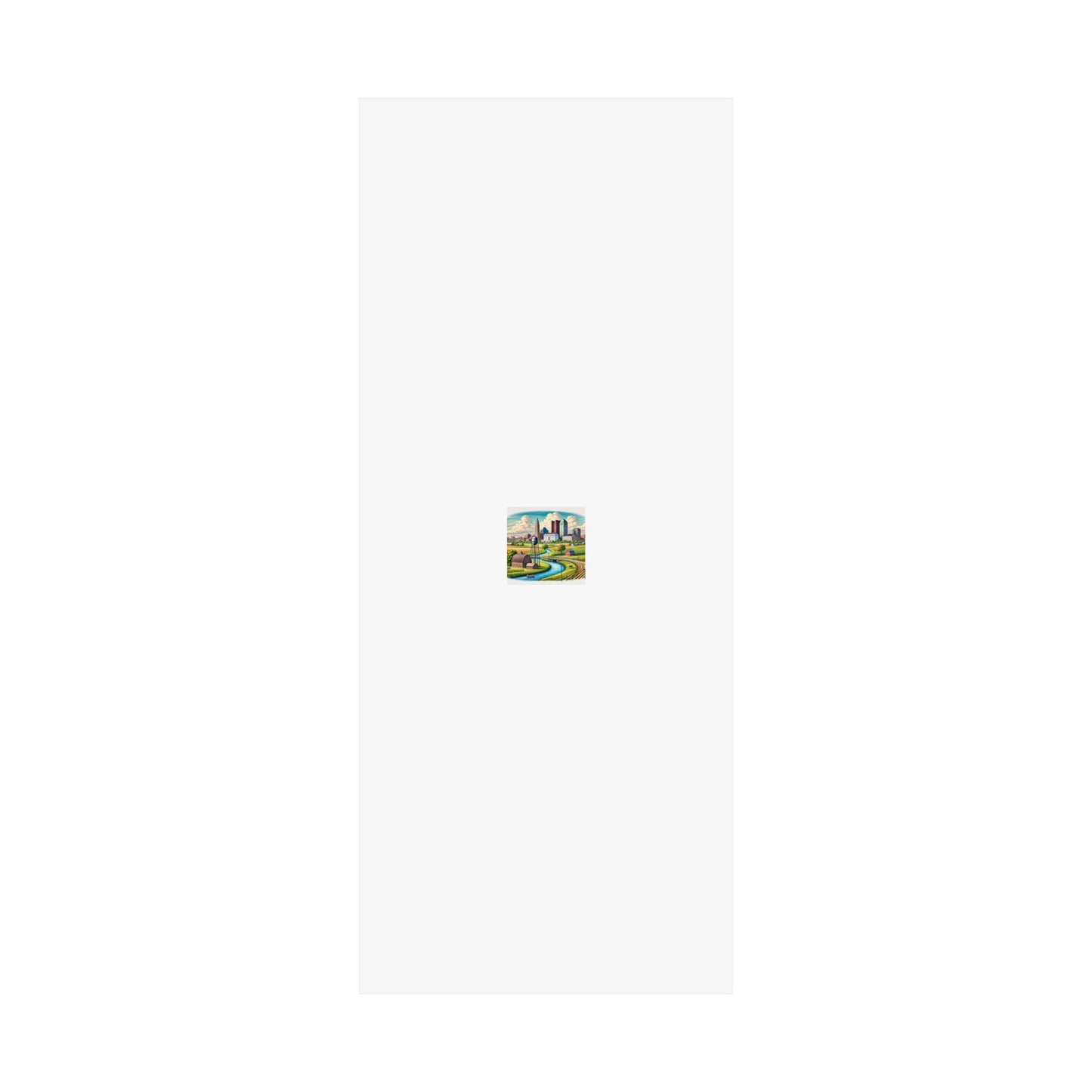 Rural River City Skyline Hometown Landscape Poster Art