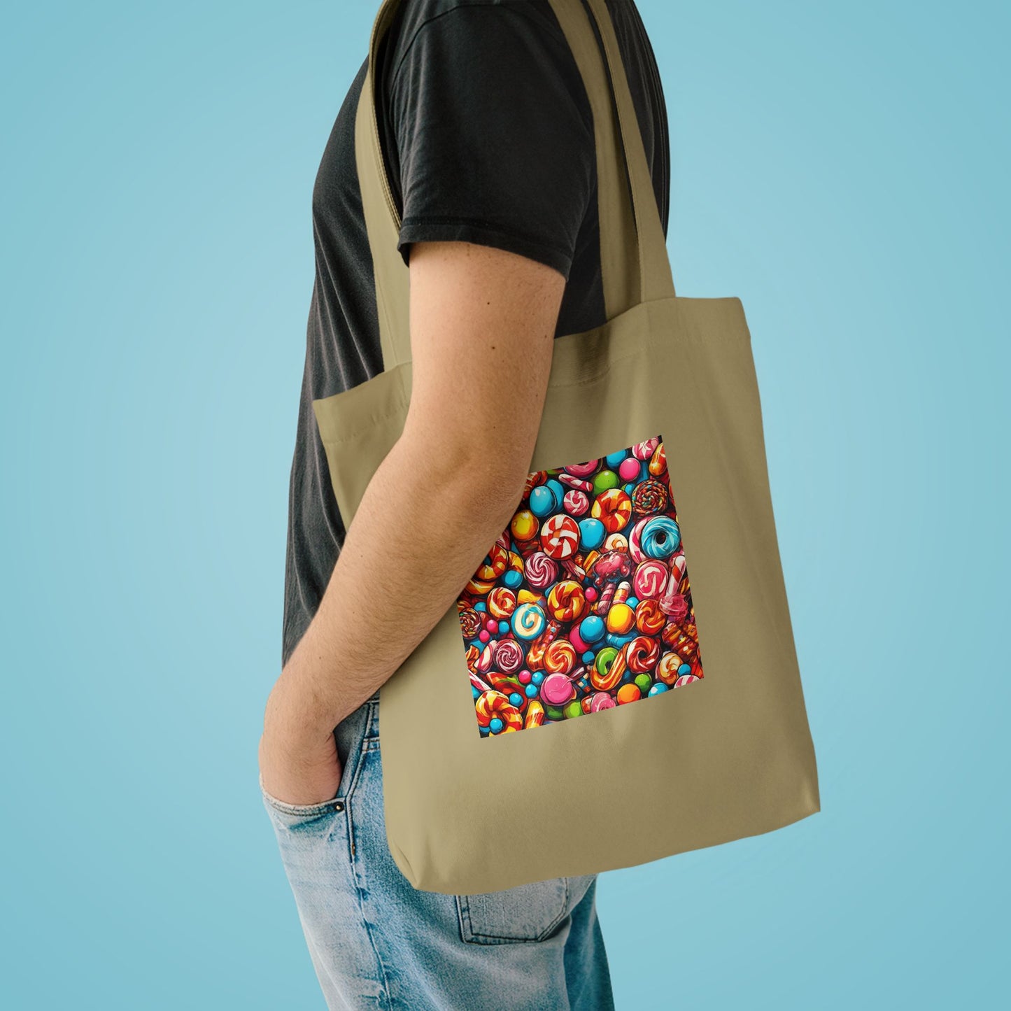 Colorful Candy and Lollipop Pattern Tote Bag