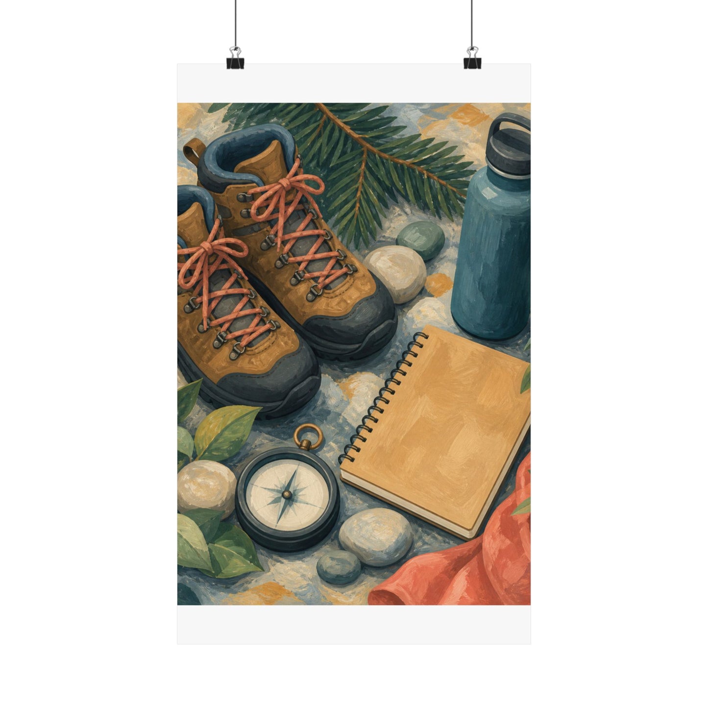 Quiet Hiking Trail Gear Art Poster