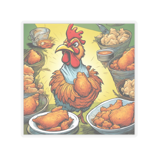 Funny Chicken Fried Food Comfort Food Art Sticker