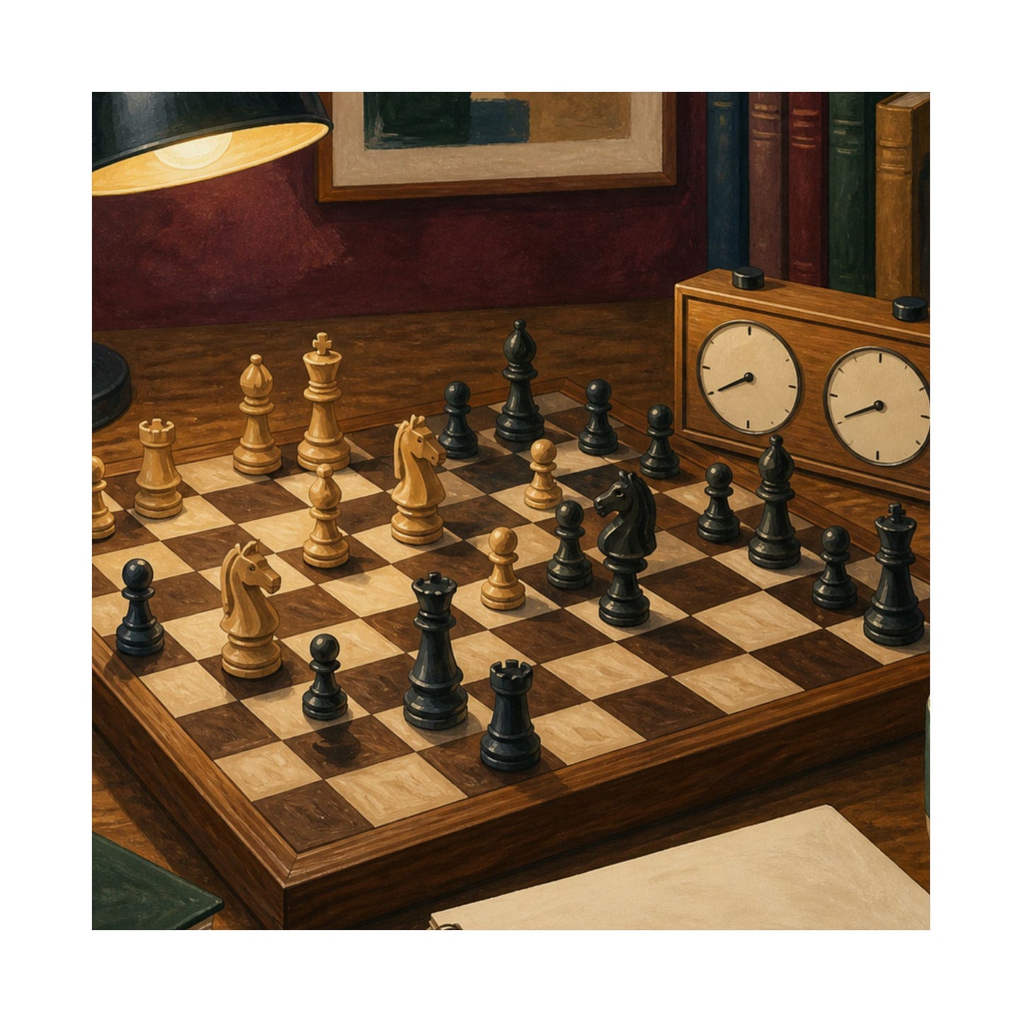 Cozy Chess Strategy Game Hobby Poster