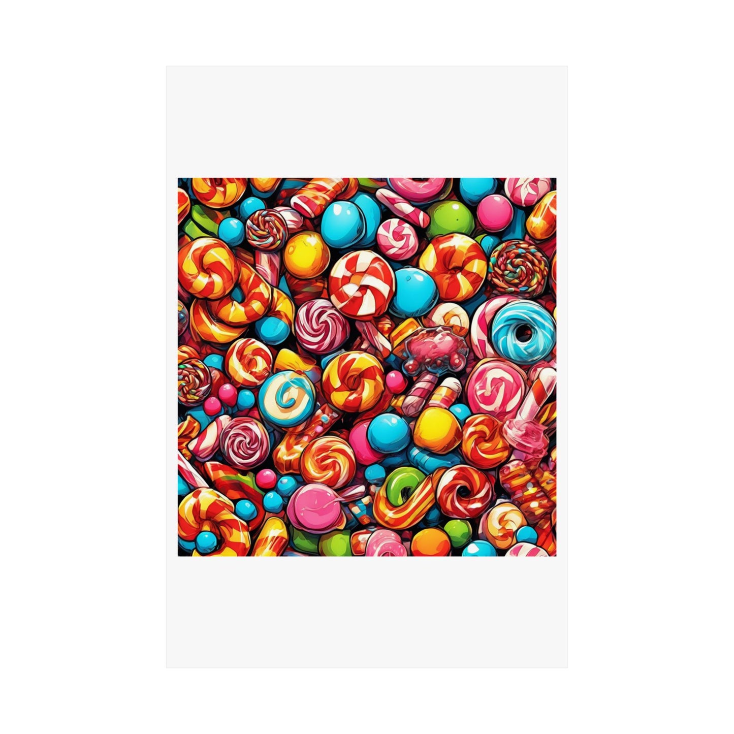 Colorful Candy and Lollipop Pattern Poster