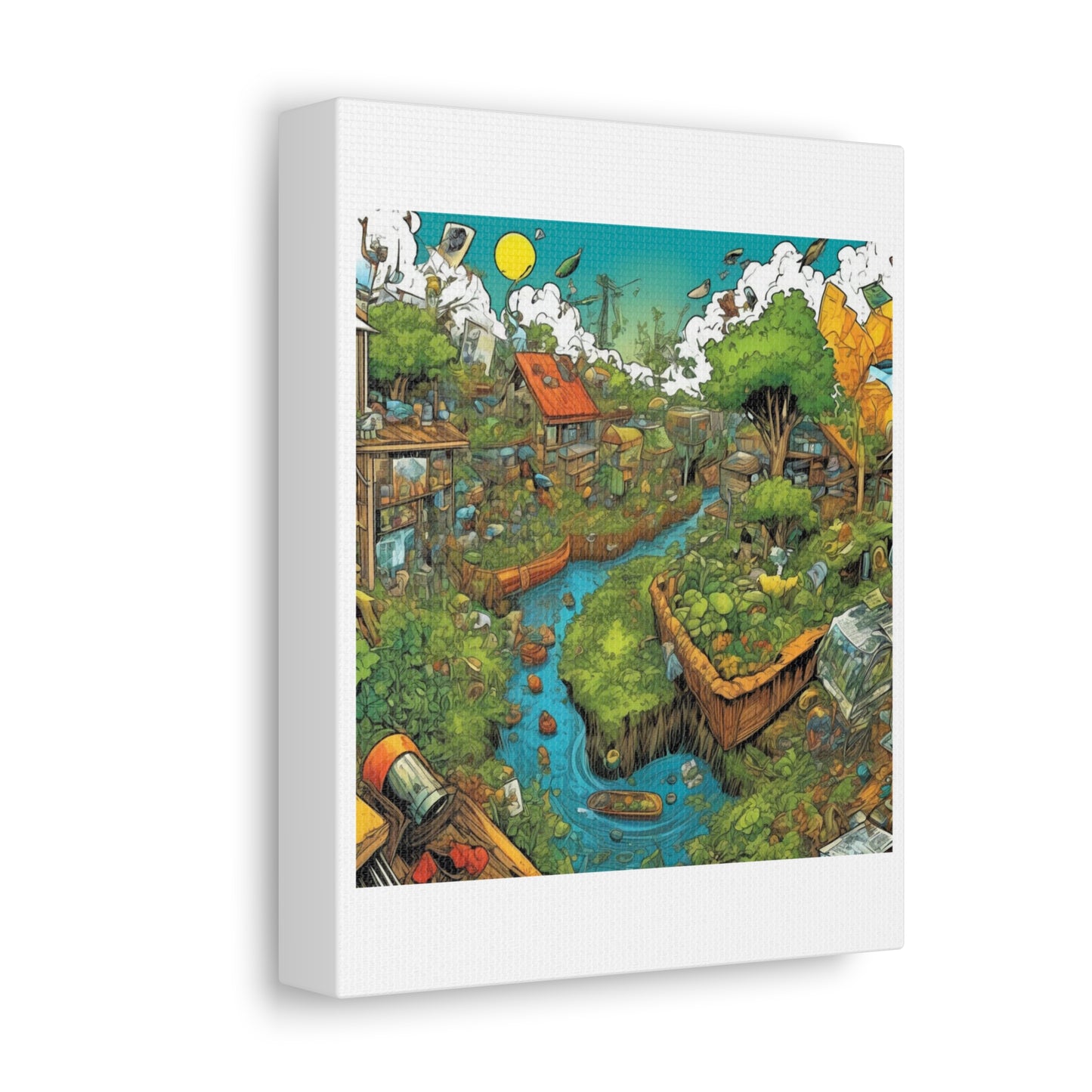 Whimsical Garden Stream Nature Gift Art Canvas
