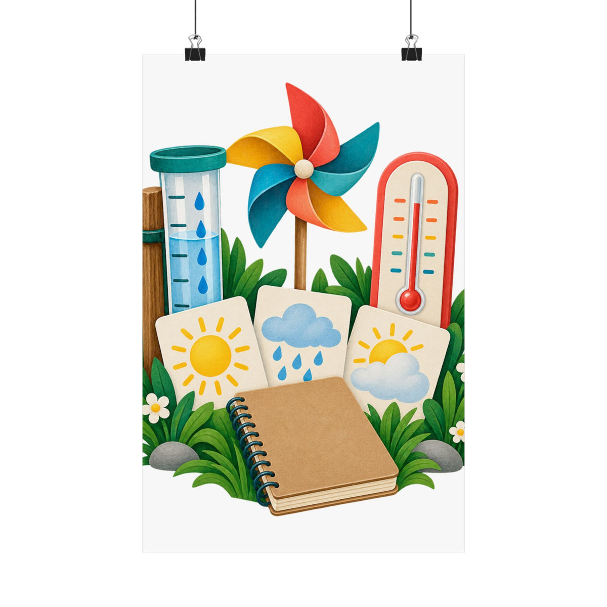 Colorful Backyard Weather Watching Kit Poster
