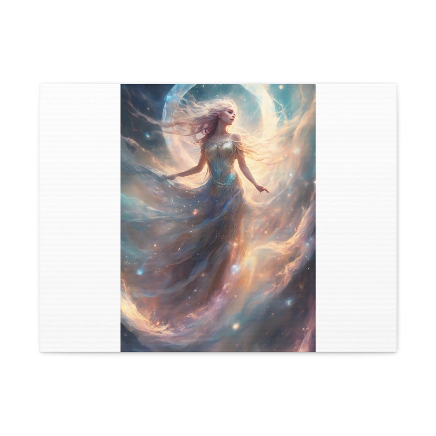 Moonlit Celestial Dancer Fantasy Portrait Canvas