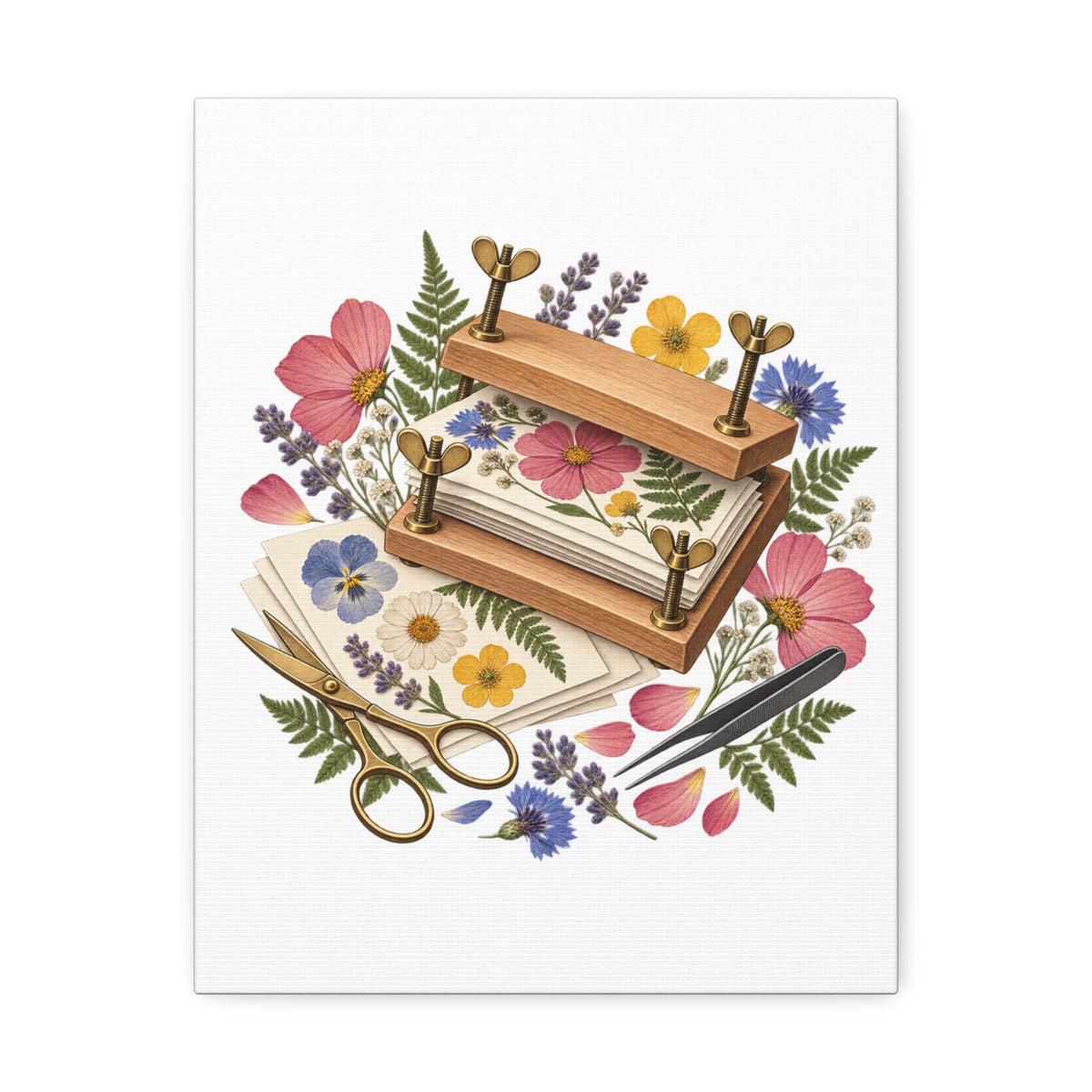 Botanical Flower Press Workshop Canvas